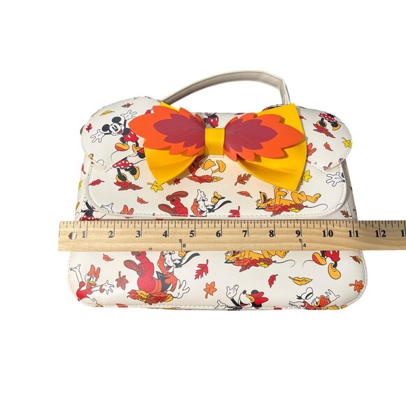 Loungefly Disney Fall Leaves Mickey Minnie Mouse Friends Crossbody Bag Purse - Picture 7 of 8